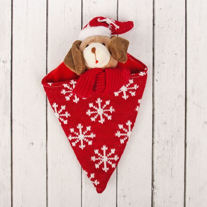 Конфетница "Пёсик" со снежинками