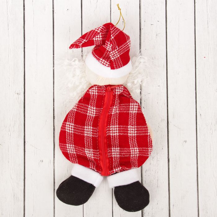 Подарочная упаковка "Новый год" в клеточку, вместимость 150 гр., виды МИКС