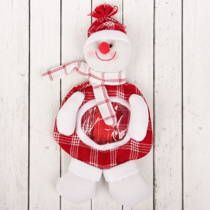 Подарочная упаковка "Новый год" в клеточку, вместимость 150 гр., виды МИКС