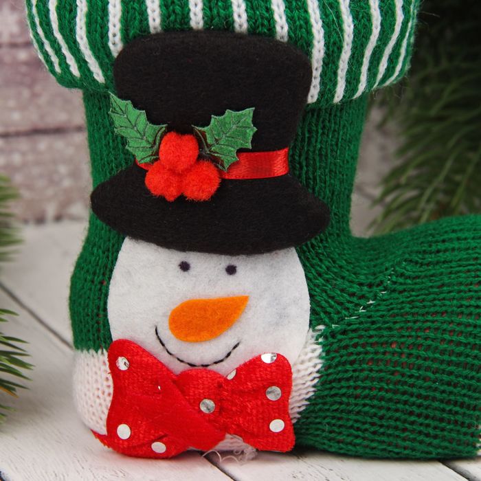 Подарочная упаковка "Сапожок" со снеговиком