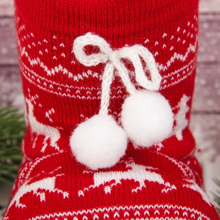 Подарочная упаковка "Сапожок" вязаный с бантиком