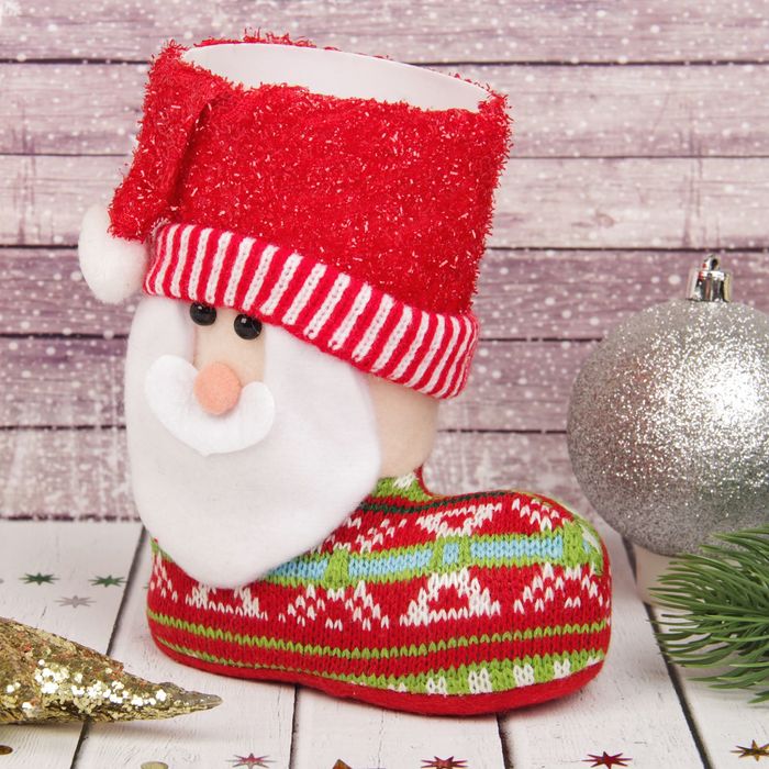 Подарочная упаковка "Сапожок" дед Мород с помпоном