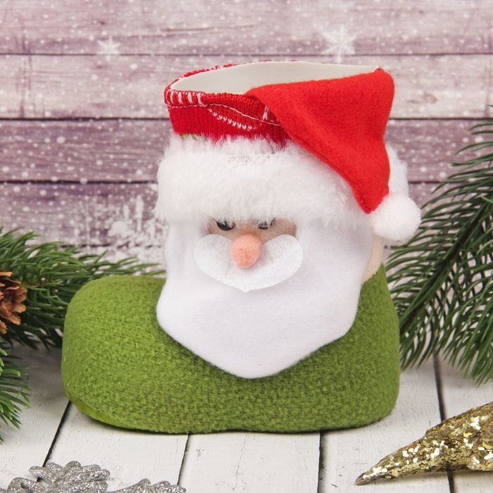 Подарочная упаковка "Сапожок" дед Мороз в колпаке