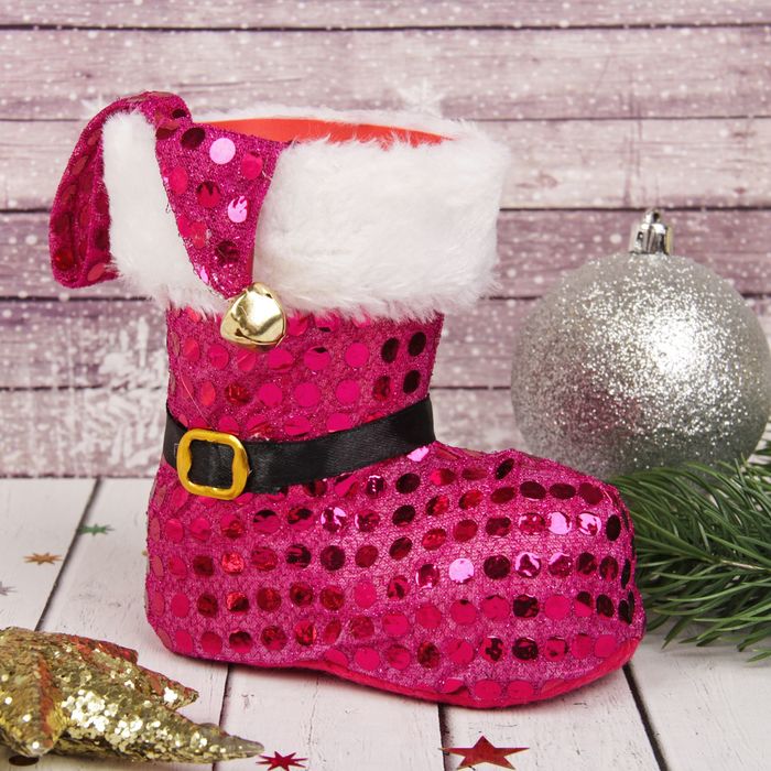 Подарочная упаковка "Сапожок" праздничный, цвета МИКС