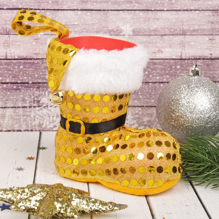 Подарочная упаковка "Сапожок" праздничный, цвета МИКС