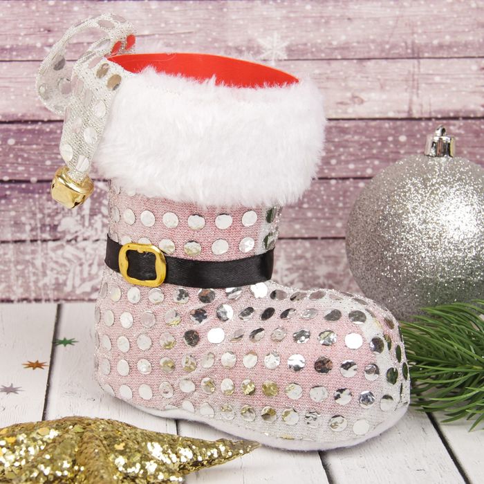 Подарочная упаковка "Сапожок" праздничный, цвета МИКС