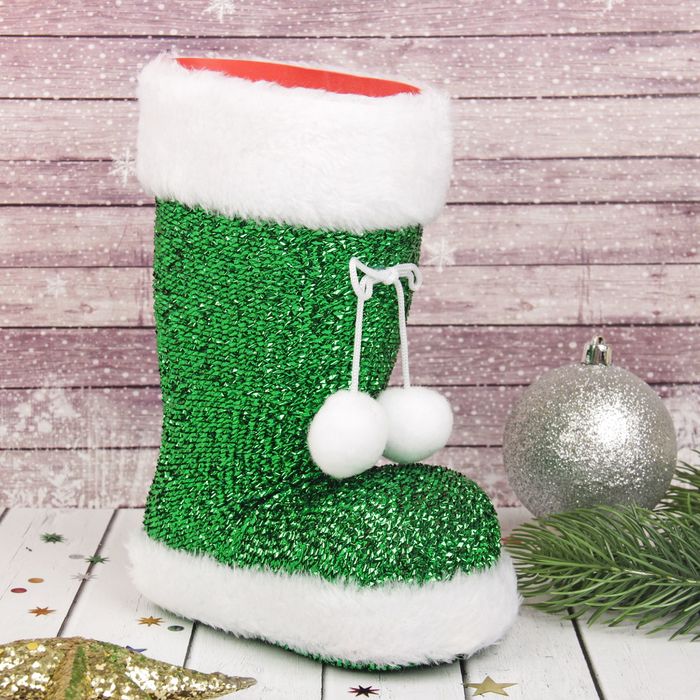 Подарочная упаковка "Сапожок" зеленый цвет