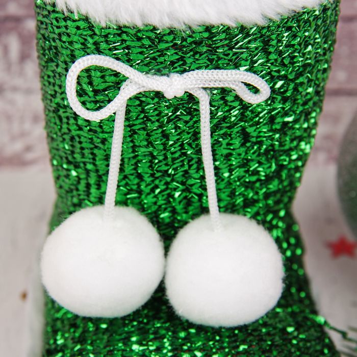 Подарочная упаковка "Сапожок" зеленый цвет