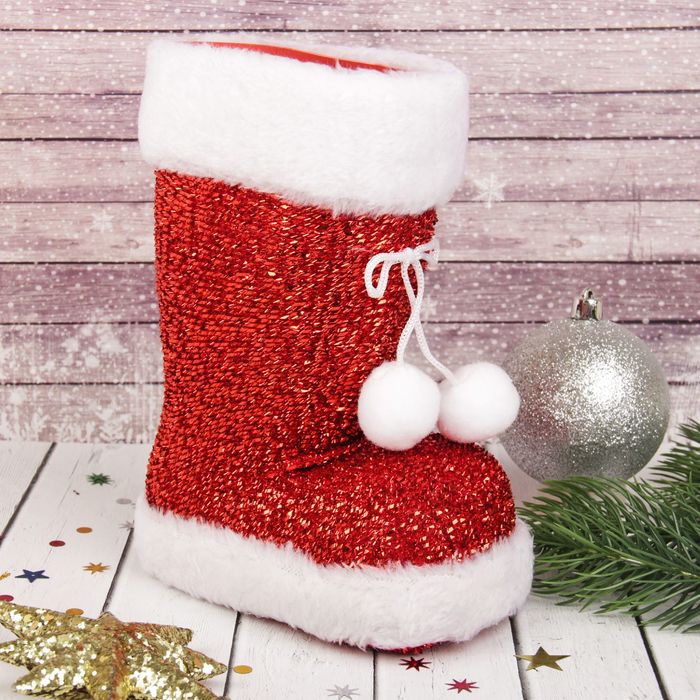 Подарочная упаковка "Сапожок" красный цвет