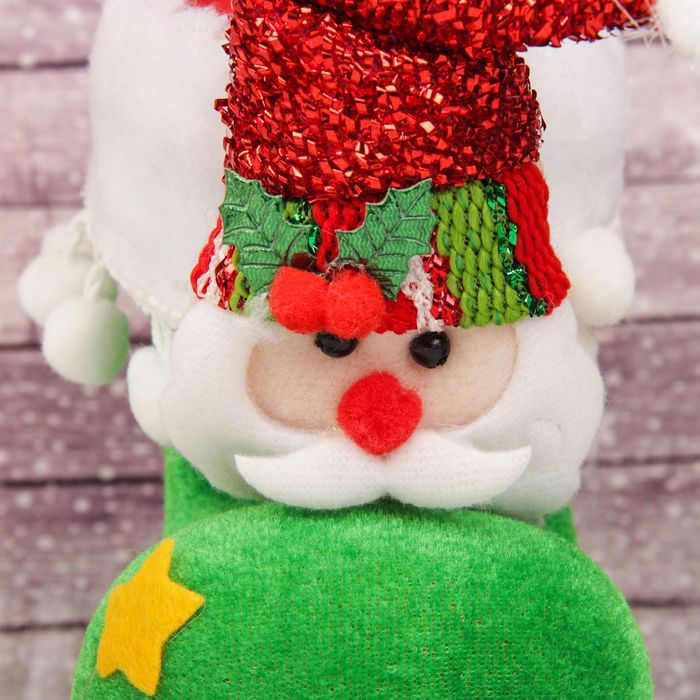 Подарочная упаковка "Сапожок" зеленый с Дедом Морозом