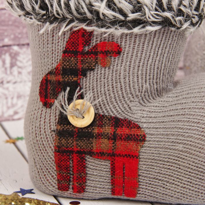 Подарочная упаковка "Сапожок" вязаный с оленем