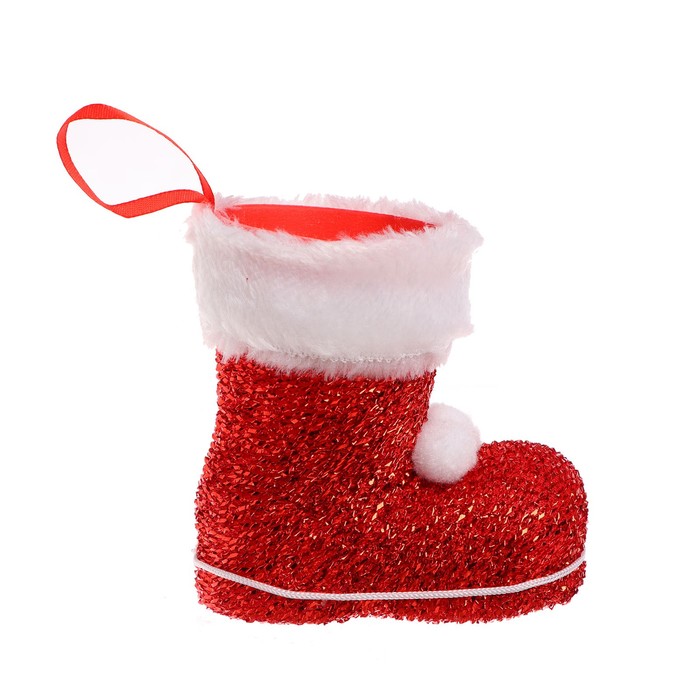 Подарочная упаковка "Сапожок" красный с завязками