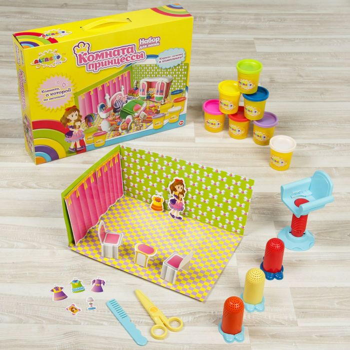 Набор для лепки "Комната принцессы" 7 баночек по 85 гр., аксес.