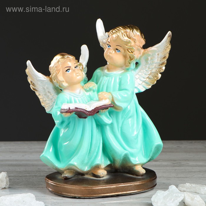 фото Статуэтка "ангел пара с книгой", 21 см, микс premium gips