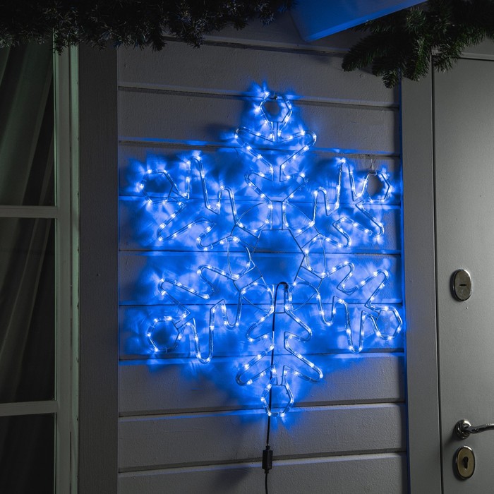 

Светодиодная фигура «Снежинка», 80 см, дюралайт, 192 LED, 220 В, мерцание, свечение синий/белый