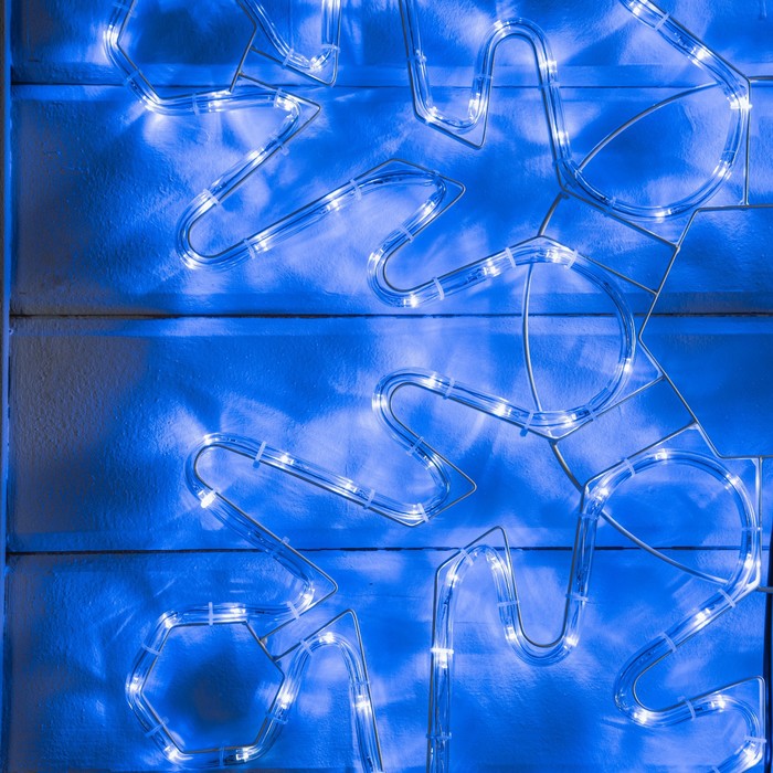 Фигура из дюралайта "Снежинка" 80х80 см, 192/32 LED, мерцание, 220V, СИНИЙ-БЕЛЫЙ