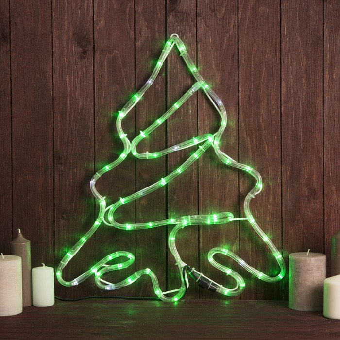 Фигура дюралайт "Елочка" 40х47 см,72/12 LED,мерцание,220V ЗЕЛЕНЫЙ-БЕЛЫЙ