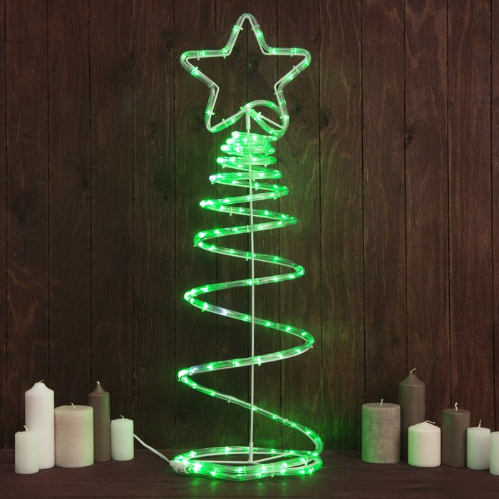 Фигура дюралайт "Елочка со звездой" 26х80 см,144/24 LED,мерцание,220V ЗЕЛЕНЫЙ-БЕЛЫЙ