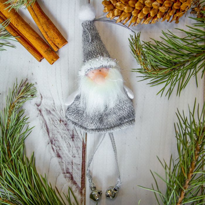 Мягкая подвеска "Дед Мороз" с бубенчиками 6*11 см