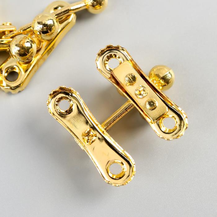 Замок металл для шкатулки "Молоточек" золото набор 2 шт 2,7х2,8 см