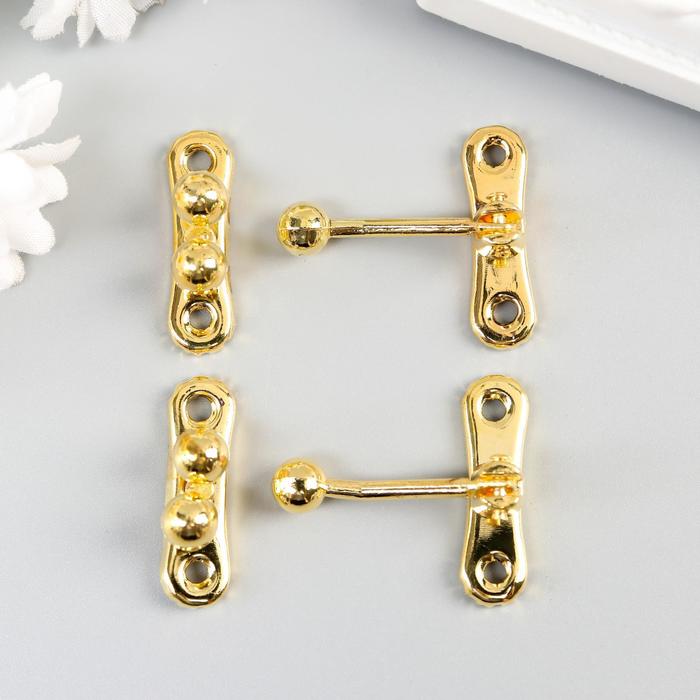 Замок металл для шкатулки "Молоточек" золото набор 2 шт 2,7х2,8 см