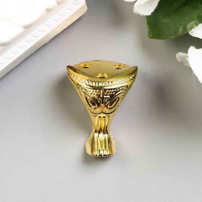 Уголок (ножка) для шкатулки металл "Царская" набор 4 шт золото 2,5х2,2 см