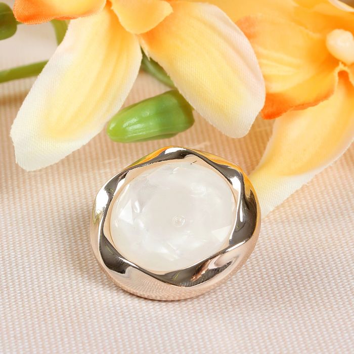 Пуговица декоративная, d=29см, цвет перламутровый белый