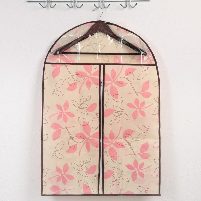 Чехол для одежды 60х90 см спанбонд, цветы МИКС