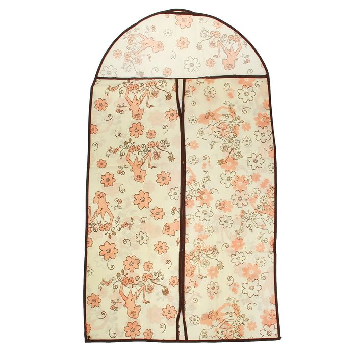 Чехол для одежды 60х137 см спанбонд, цветы МИКС