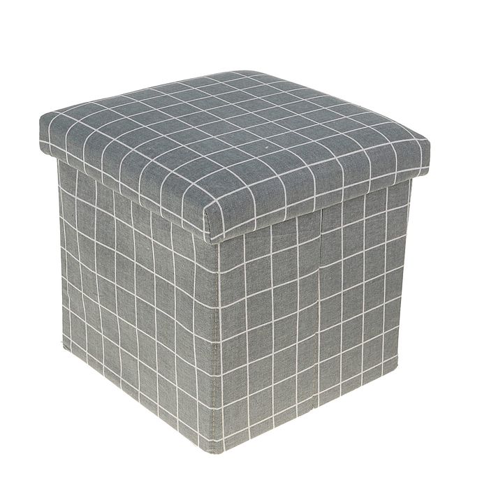 Пуф складной 30х30х30см "Клетка", цвет серый
