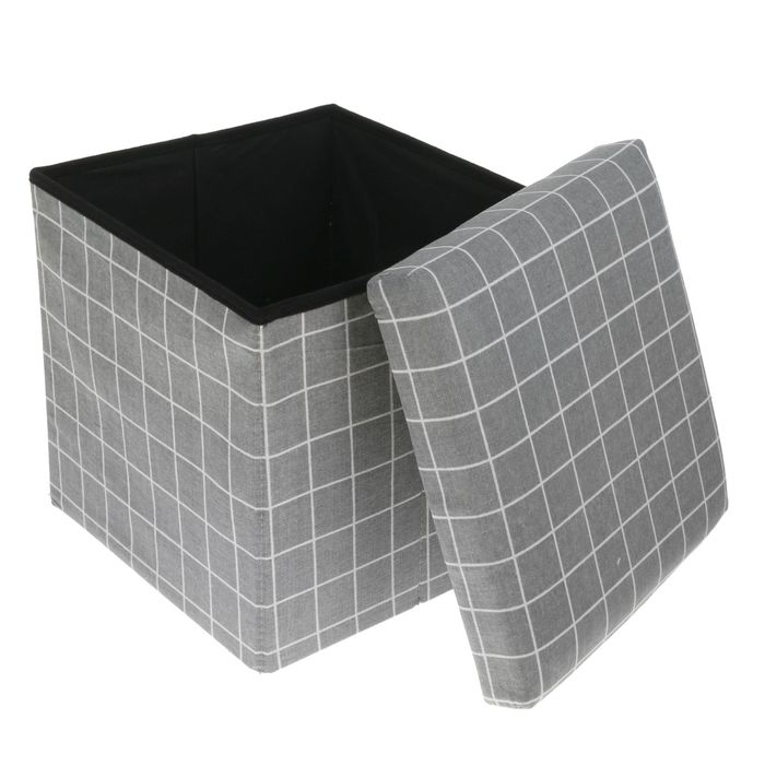 Пуф складной 30х30х30см "Клетка", цвет серый