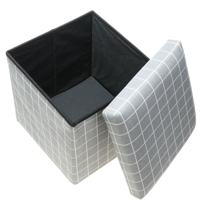 Пуф складной 30х30х30см "Клетка", цвет серый