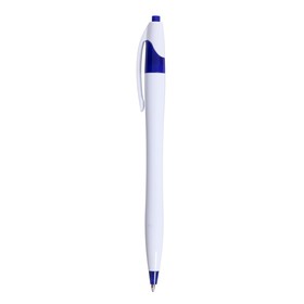 Ручка шариковая, автоматическая, корпус белый с синим, стержень синий 0.5 мм от Сима-ленд