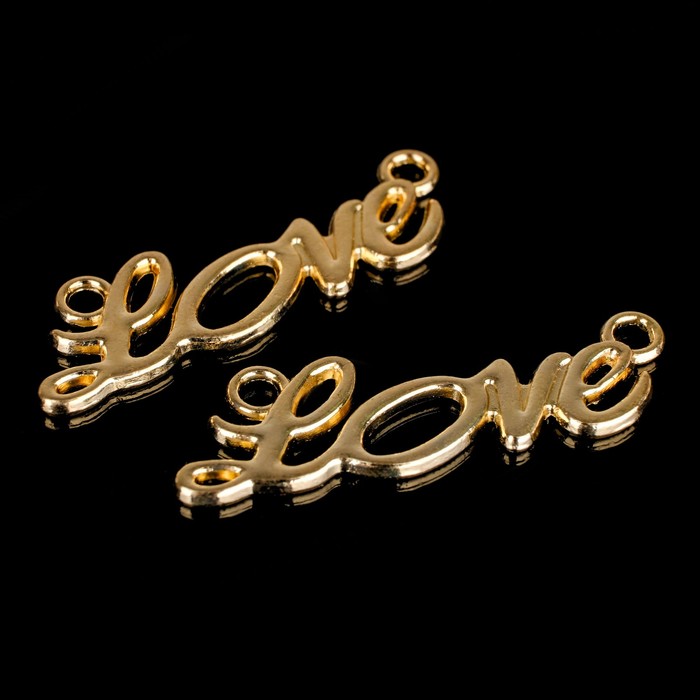 Коннектор "Love" (набор 3шт) 6730, цвет золото