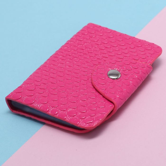 Визитница Шик, 7*1*10,5, 26 холдеров на кнопке, малиновый