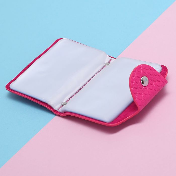 Визитница Шик, 7*1*10,5, 26 холдеров на кнопке, малиновый