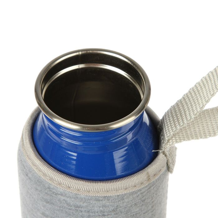 Фляжка туристическая из нержавеющей стали с поильником и чехлом, 750 мл, микс