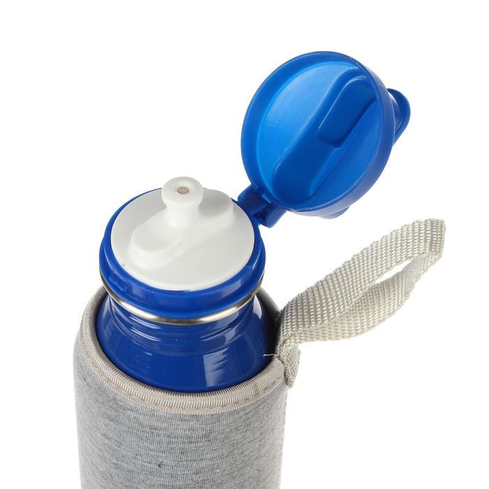 Фляжка туристическая из нержавеющей стали с поильником и чехлом, 750 мл, микс