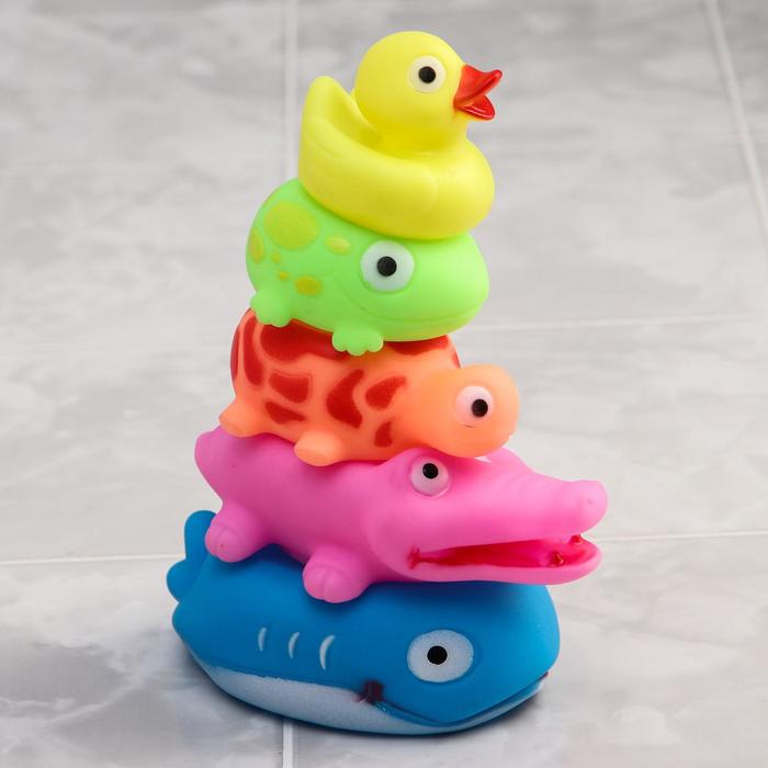 Набор пищалок для ванны «Пирамидка», 5 шт., цвета МИКС