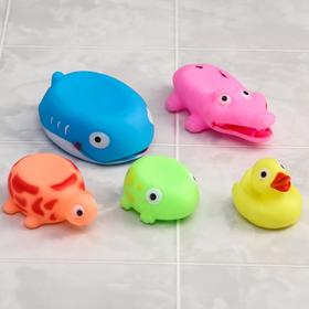 

Набор резиновых игрушек для игры в ванной «Пирамидка», 5 шт., цвета МИКС