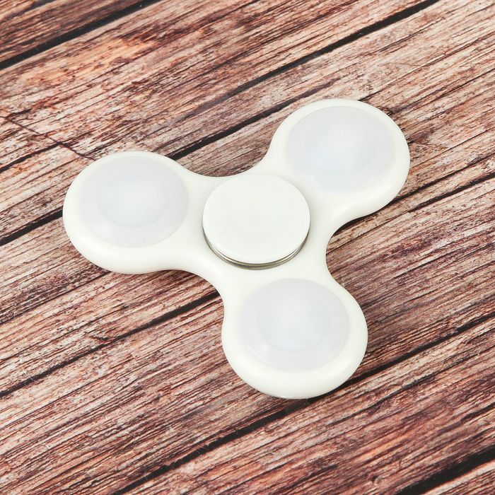 Спиннер "Light", белый с подсветкой 7х7х1.5см