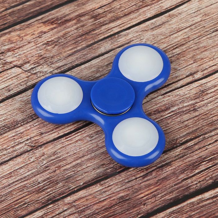 Спиннер "Light", синий с подсветкой 7х7х1.5см