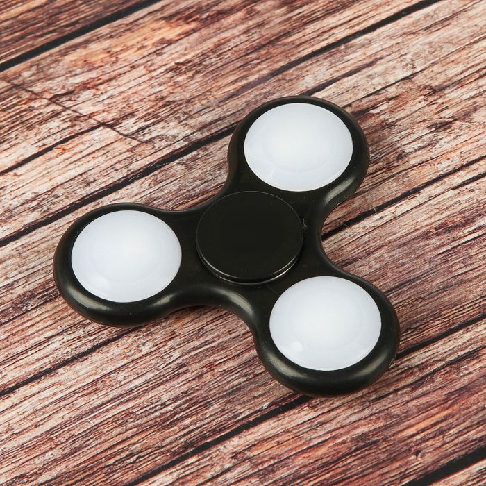 Спиннер "Light", черный с подсветкой 7х7х1.5см