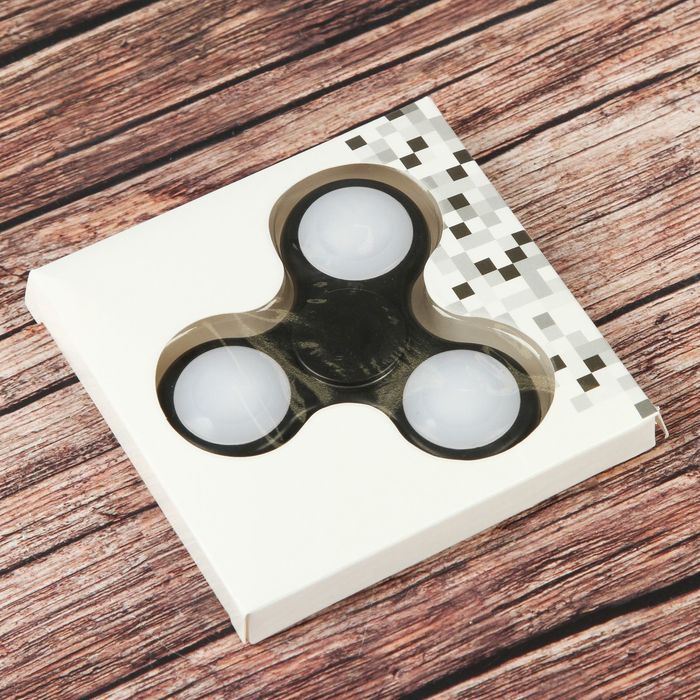 Спиннер "Light", черный с подсветкой 7х7х1.5см