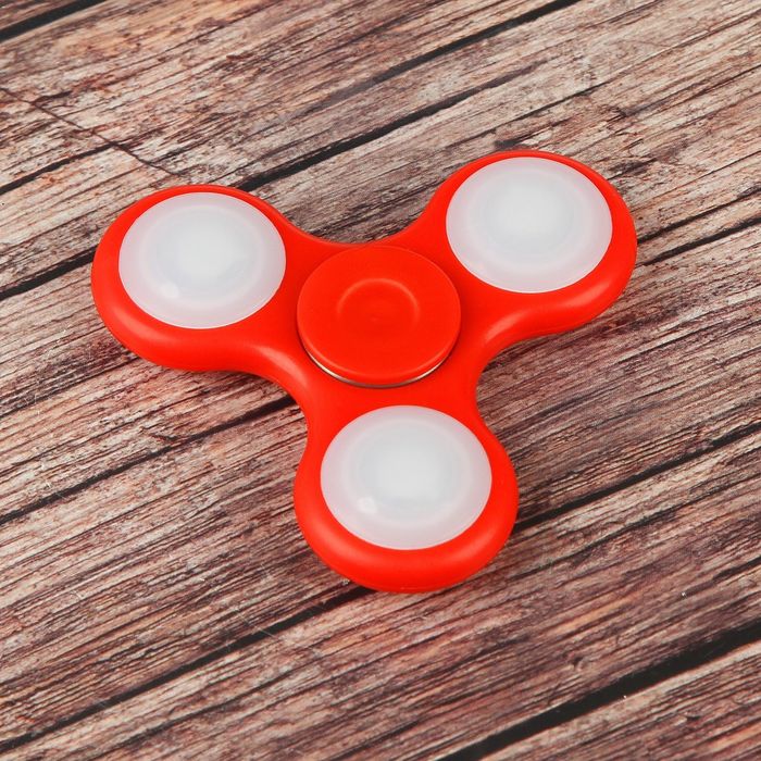 Спиннер "Light", красный с подсветкой 7х7х1.5см