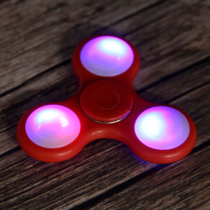 Спиннер "Light", красный с подсветкой 7х7х1.5см