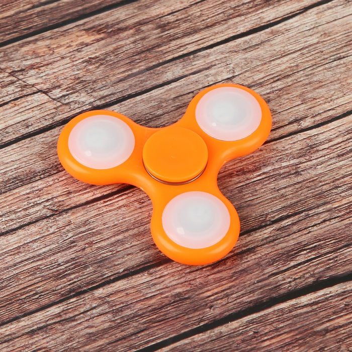 Спиннер "Light", оранжевый с подсветкой 7х7х1.5см