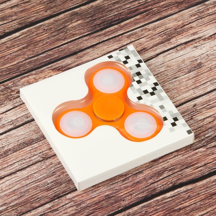 Спиннер "Light", оранжевый с подсветкой 7х7х1.5см