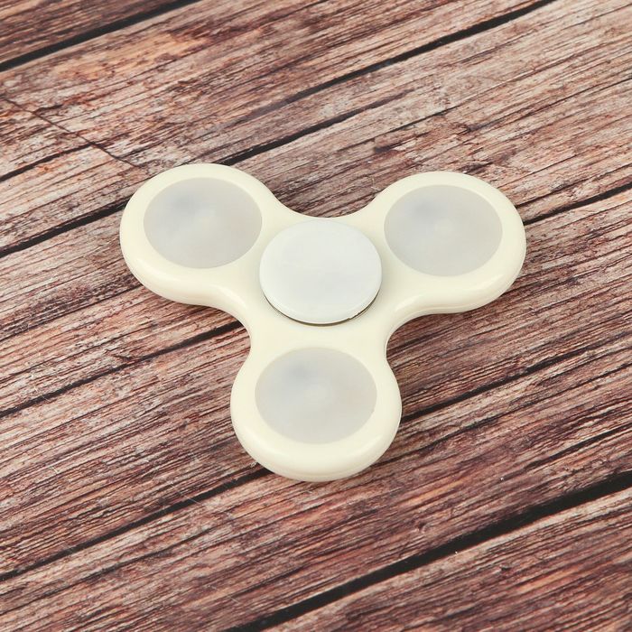 Спиннер "Stripert", белый с подсветкой 7х7х1.5см