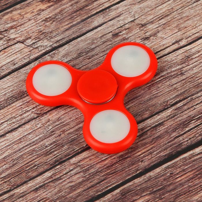 Спиннер "Stripert", красный с подсветкой 7х7х1.5см